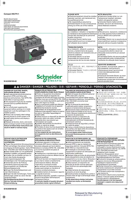 schneider施耐德Compact INS PV-1 user guide
